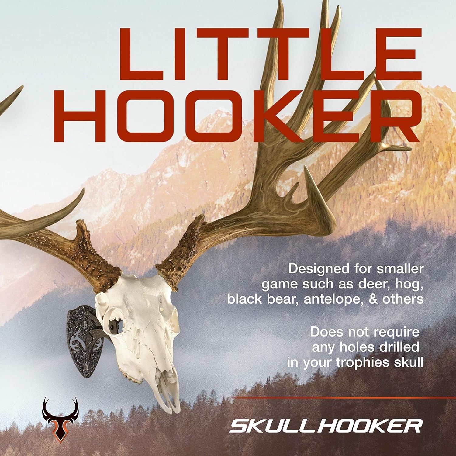 Skull Hooker Little Hooker Trophy Mount-Perfect Kit for Hanging &Mounting Skulls