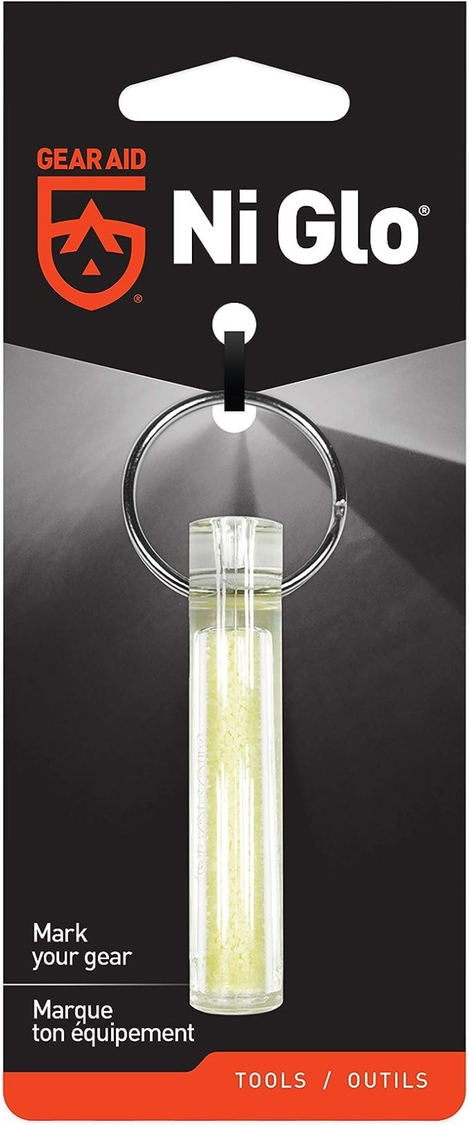 Gear Aid Ni Glo Glow-in-the-Dark Gear Marker Keychain Solar Light Source Camping