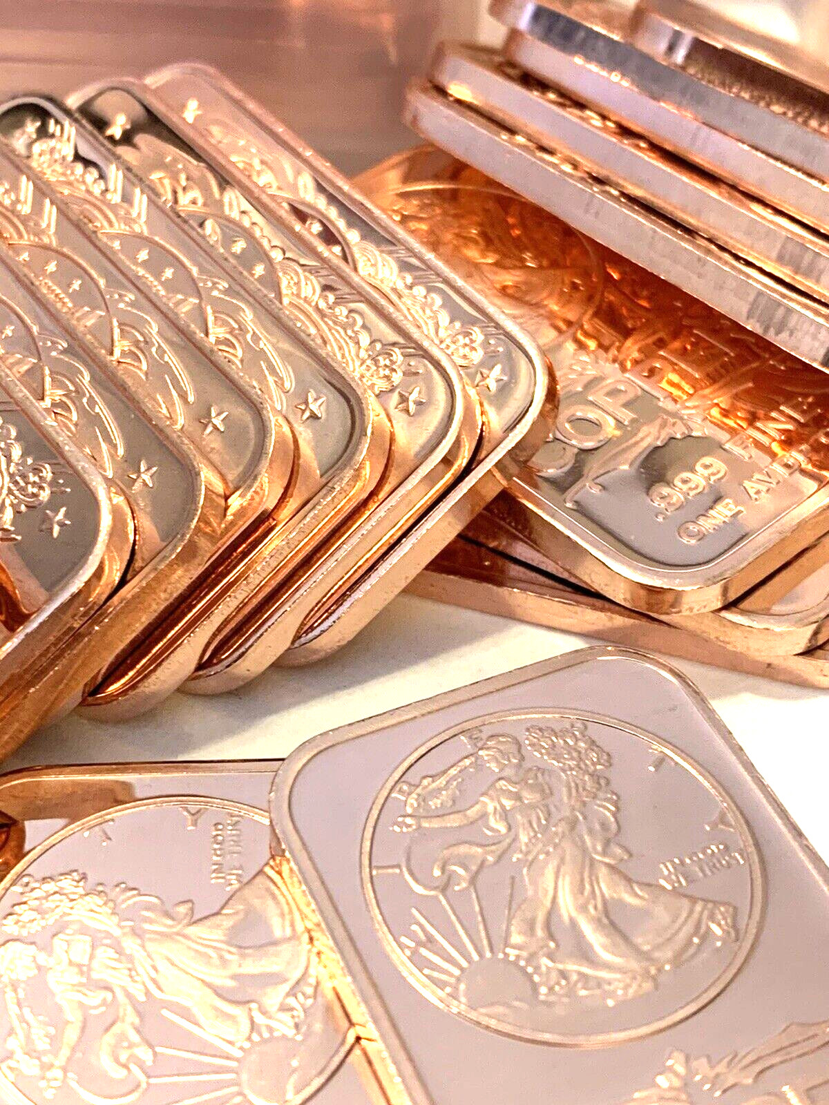 Walking Liberty Bars, 20-pack, 1 Ounce Copper Bars, 20 Bars, 1.25 lbs-REEDERSONG