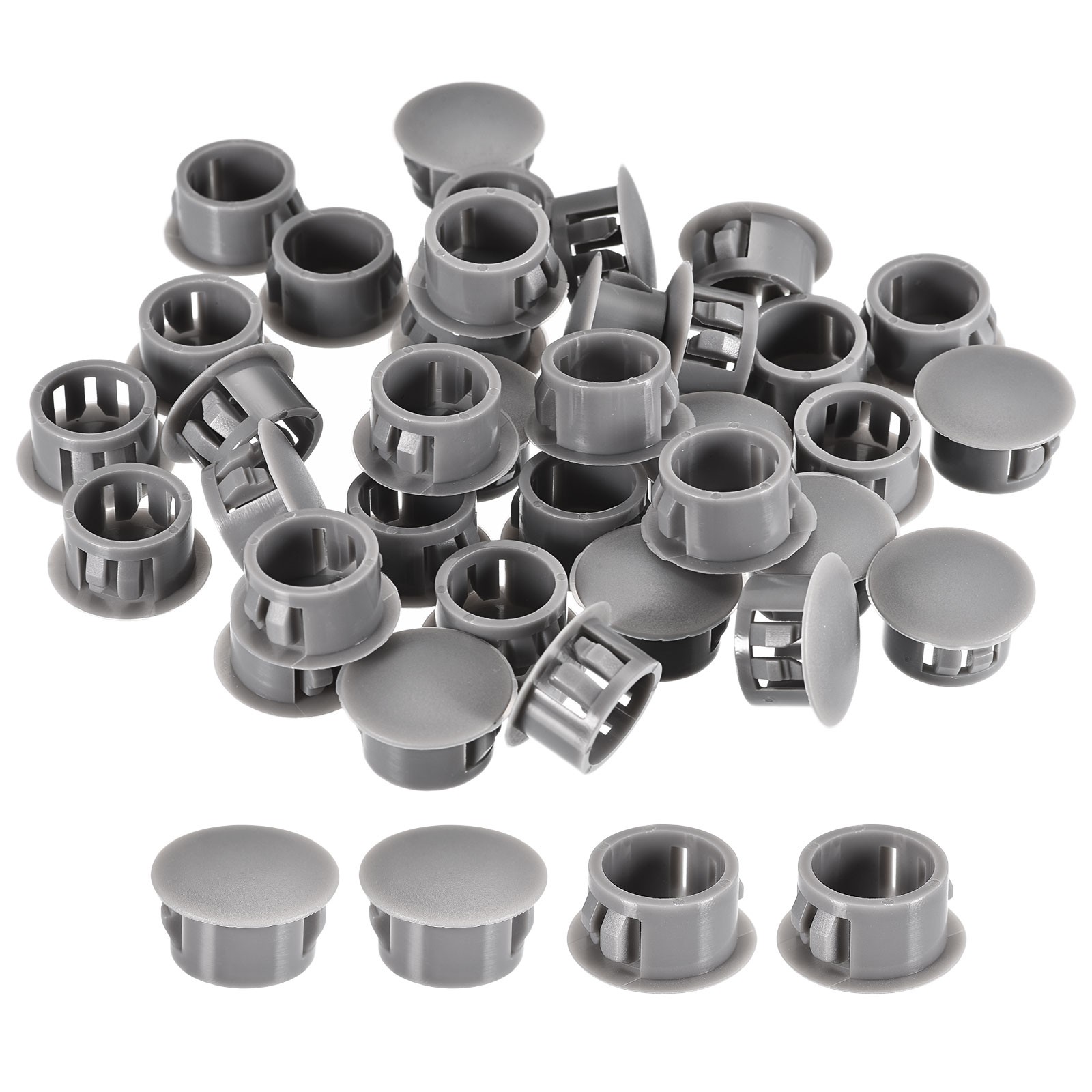 36Pcs 5/8" Plastic Hole Plugs Panel Flush Type Knockout Locking Plugs Gray