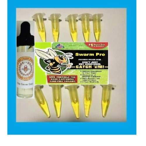 SWARM PRO Lure 10 pack honeybee scent beehive hive bait box trap beekeeper USA.