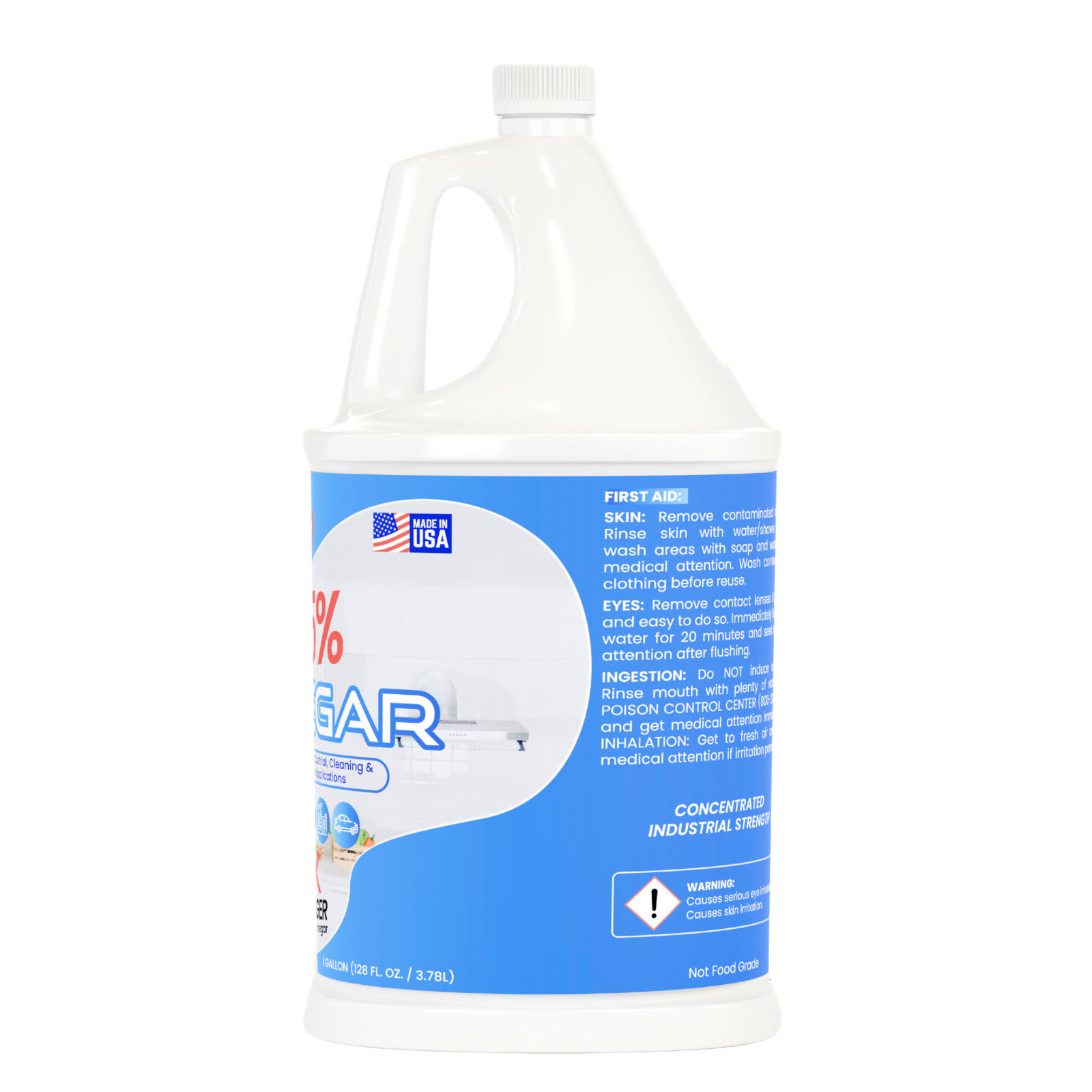 Super Concentrated USA 75% Pure Vinegar - Dilutes to 15 Gallons - 15x Power