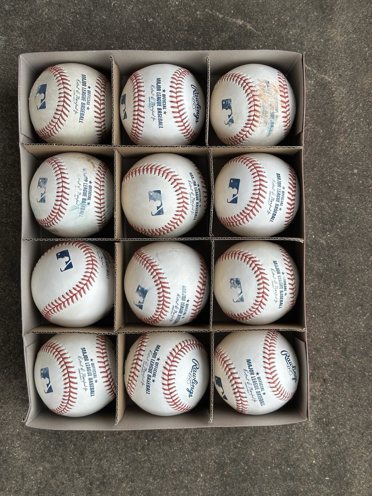 Dozen Rawlings Official Major League game baseballs Manfred Jr MLB lot 12