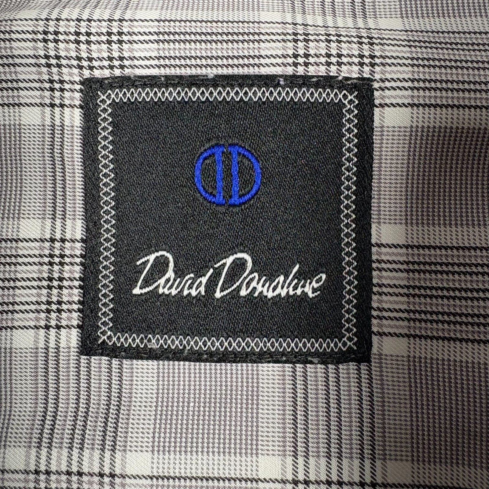 David Donahue Men's Shirt 15 1/2 15.5 32 Long Sleeve French Cuff Gray White New