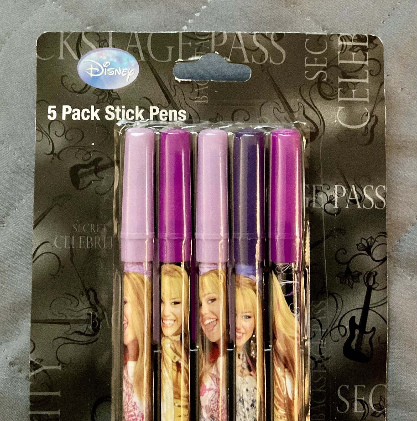 Disney’s HANNAH MONTANA 5 Pack Stick Pens NATIONAL DESIGN #7700D l👀k