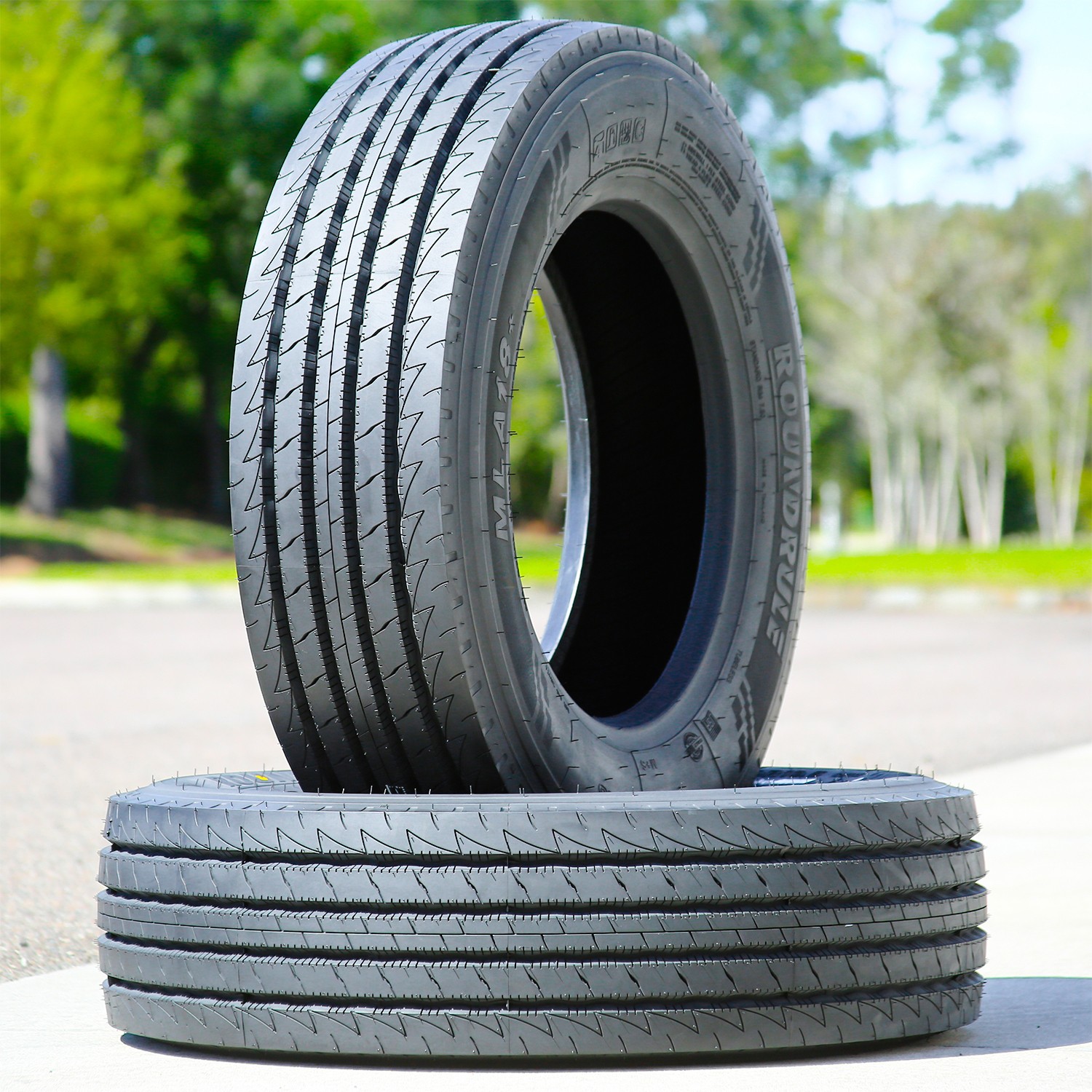 2 Tires Roundrule MLA18+ All Steel 245/70R19.5 H 16 Ply All Position Commercial