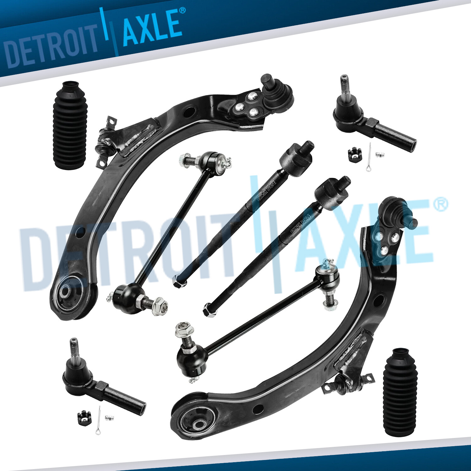10pc Front Lower Control Arms Sway Bar Tie Rod for Chevy Cobalt HHR Pontiac G5
