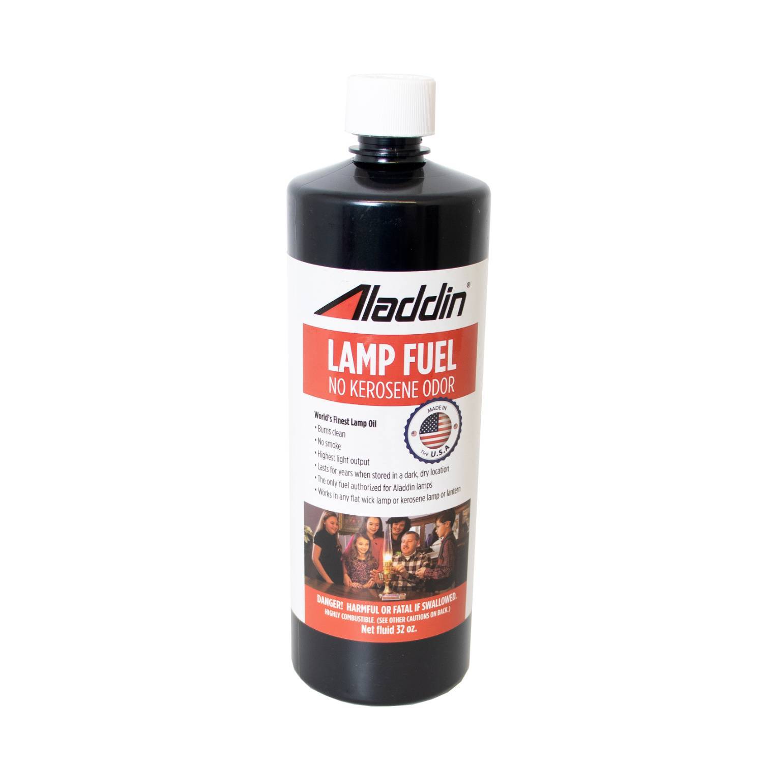 Aladdin Clear Lamp Oil Fuel - Kerosene Alternative for Flat Wick Lanterns, 32 oz