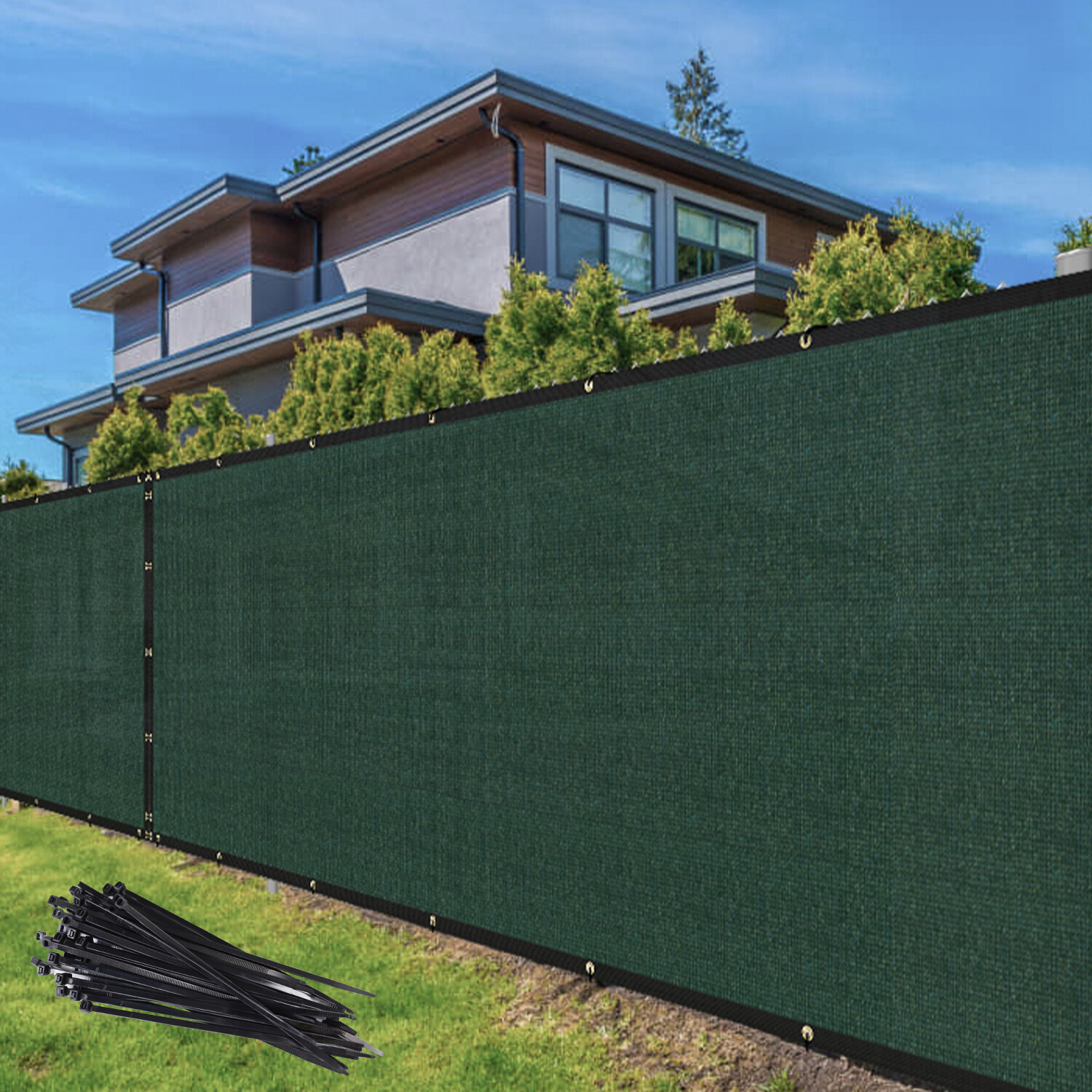 4' 5' 6' 8' Privacy Fence Screen Garden Yard Windscreen Mesh Shade Cover Green