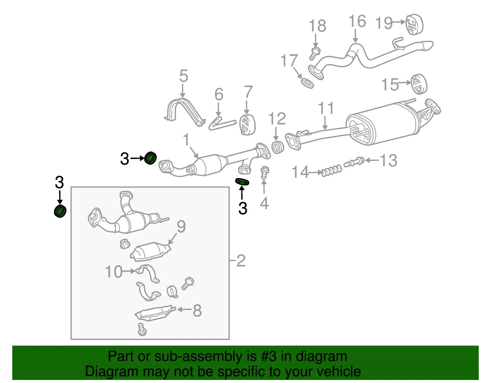 Gasket Exhaust Pipe For 2001-2022 Toyota Lexus Scion xB 90080-43036