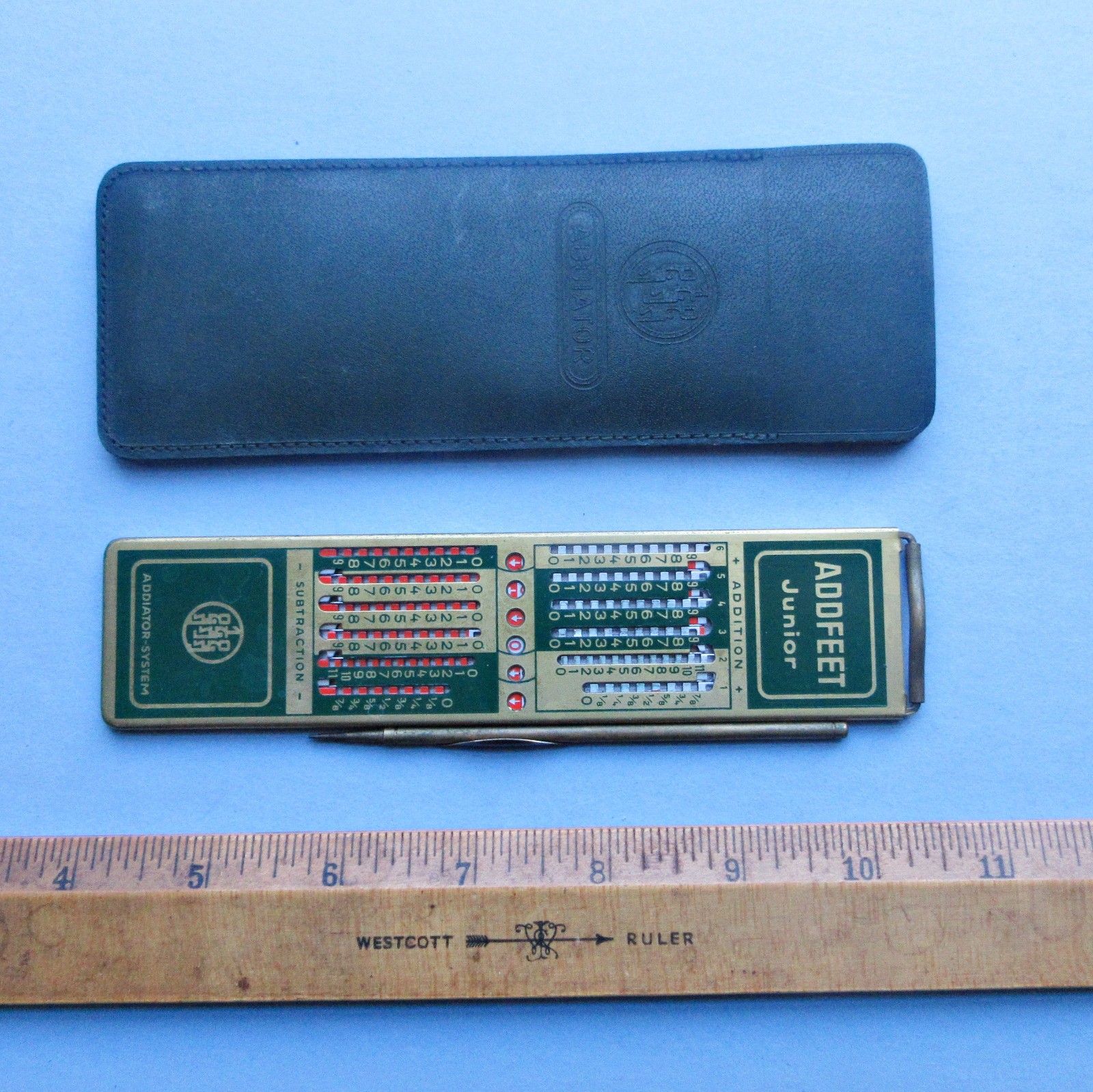 Addfeet Junior Addiator-System Mechanical Calculator with Stylus and Case