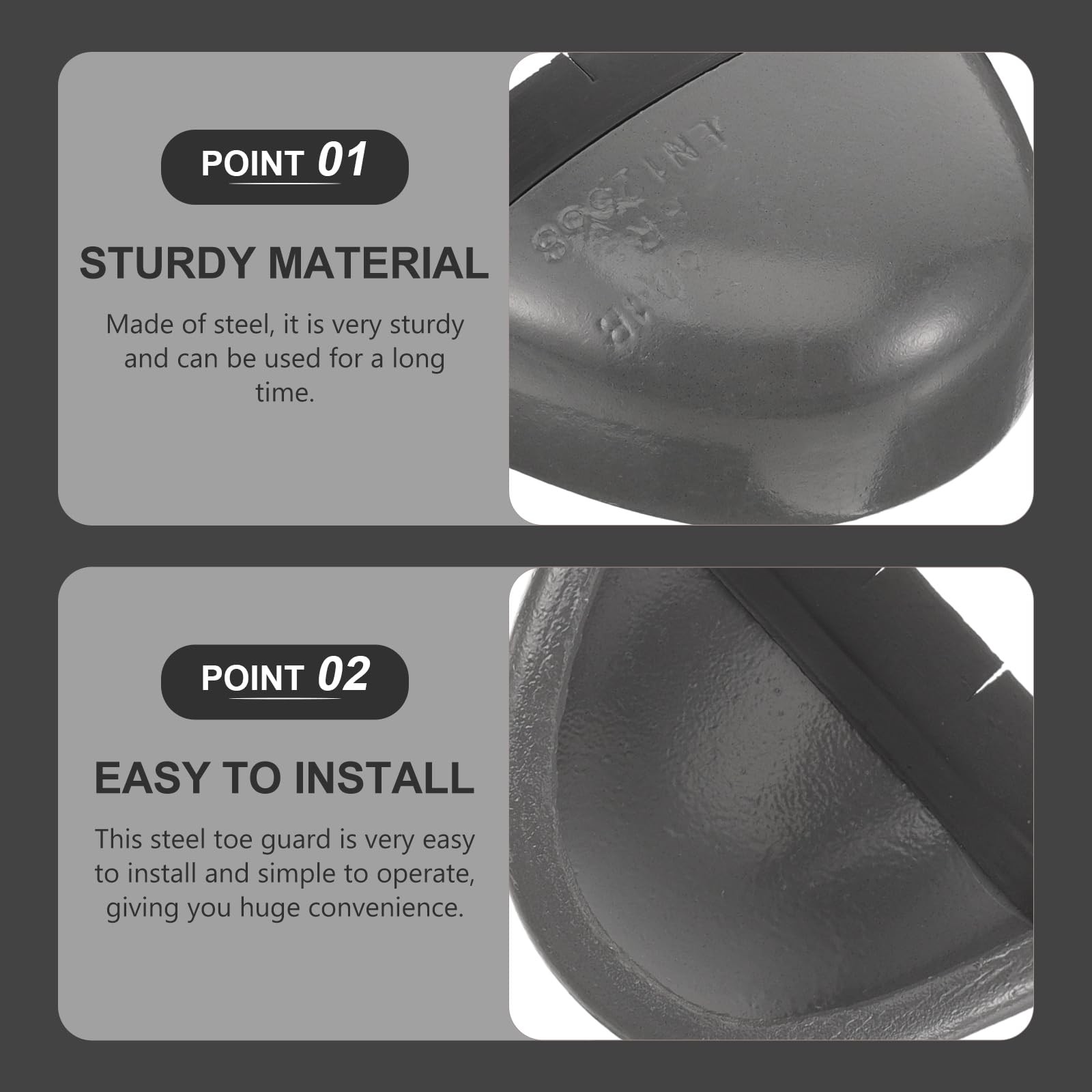 1 Pair Metal Foot Guard Toe Cover Composite Toe Inserts Work Toe Guard Steel ...