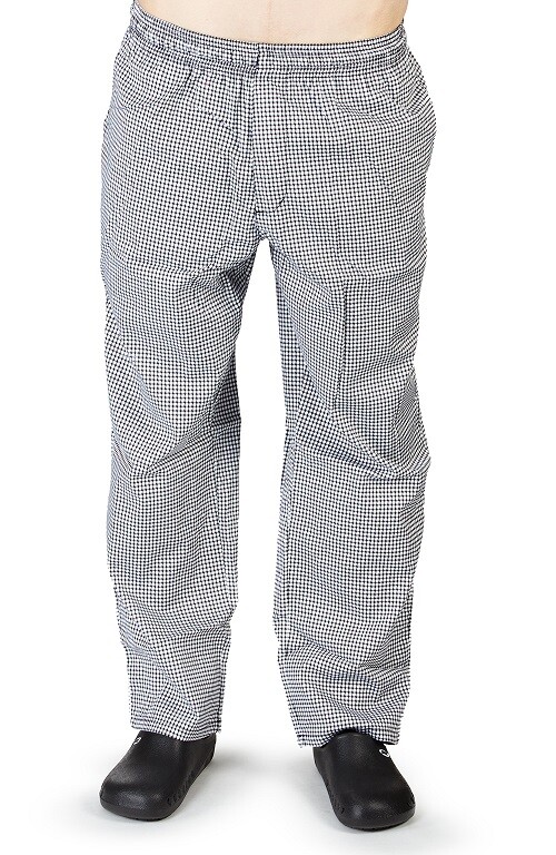 Chef Uniform Hounds-Tooth Fit Basic Baggy Chef Pants 3 Pockets Kitchen Work 2032