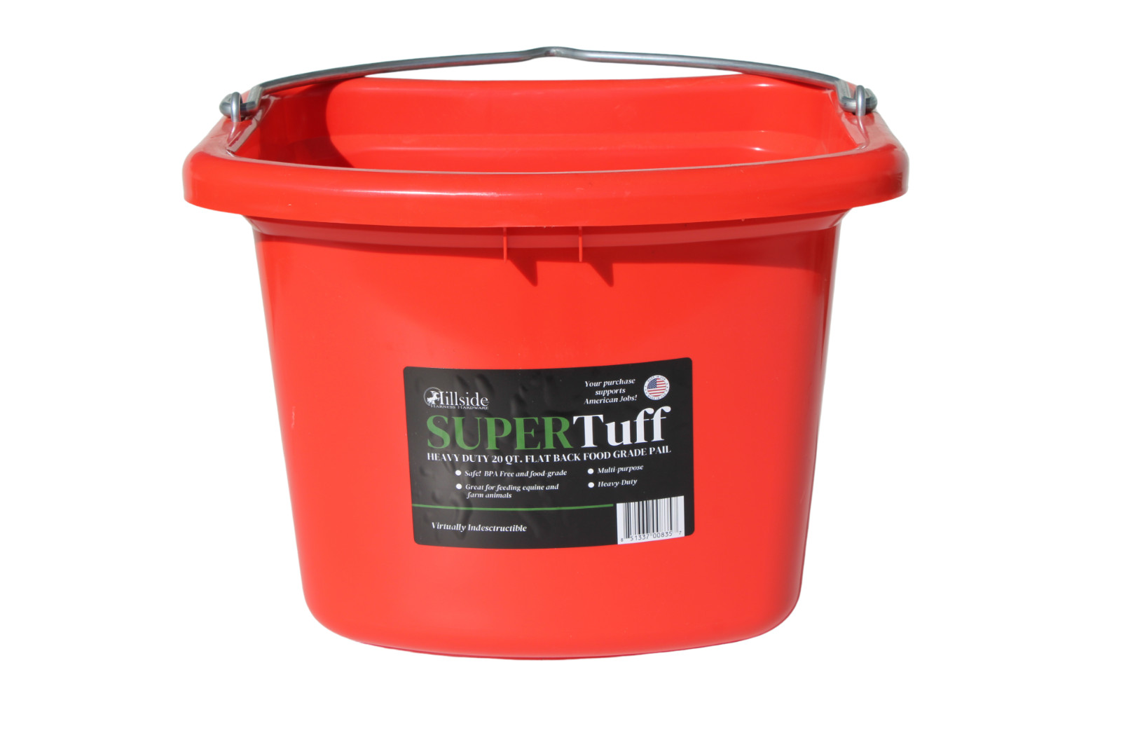 SuperTuff Heavy Duty Horse Water Bucket 5 Gallon Livestock Feeder Grey