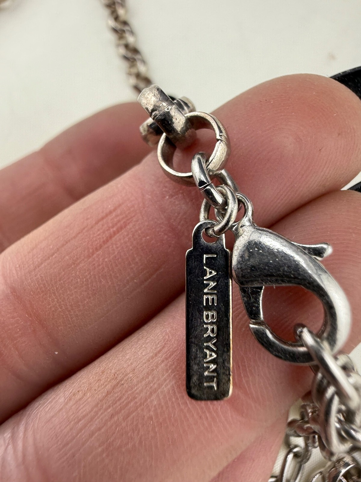 Egyptian Revival Charm Necklace Signed Lane Bryant 48”