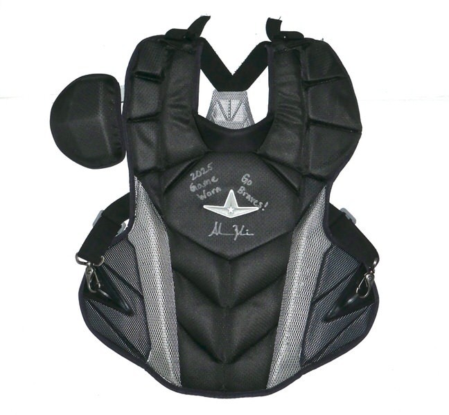 ADAM ZEBROWSKI 2025 COLUMBUS CLINGSTONES GAME WORN ALL-STAR MVP CHEST PROTECTOR