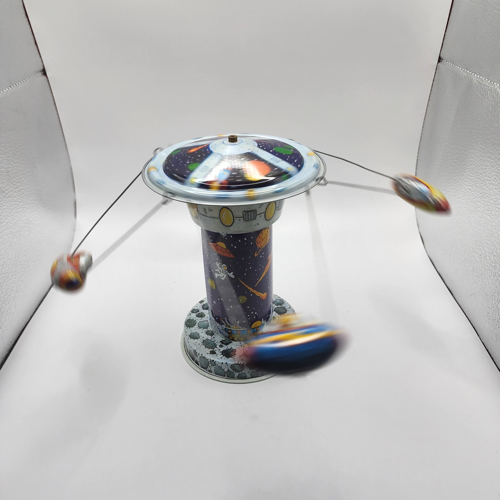 Schylling Tin Toy Rocket Carousel With Original Box