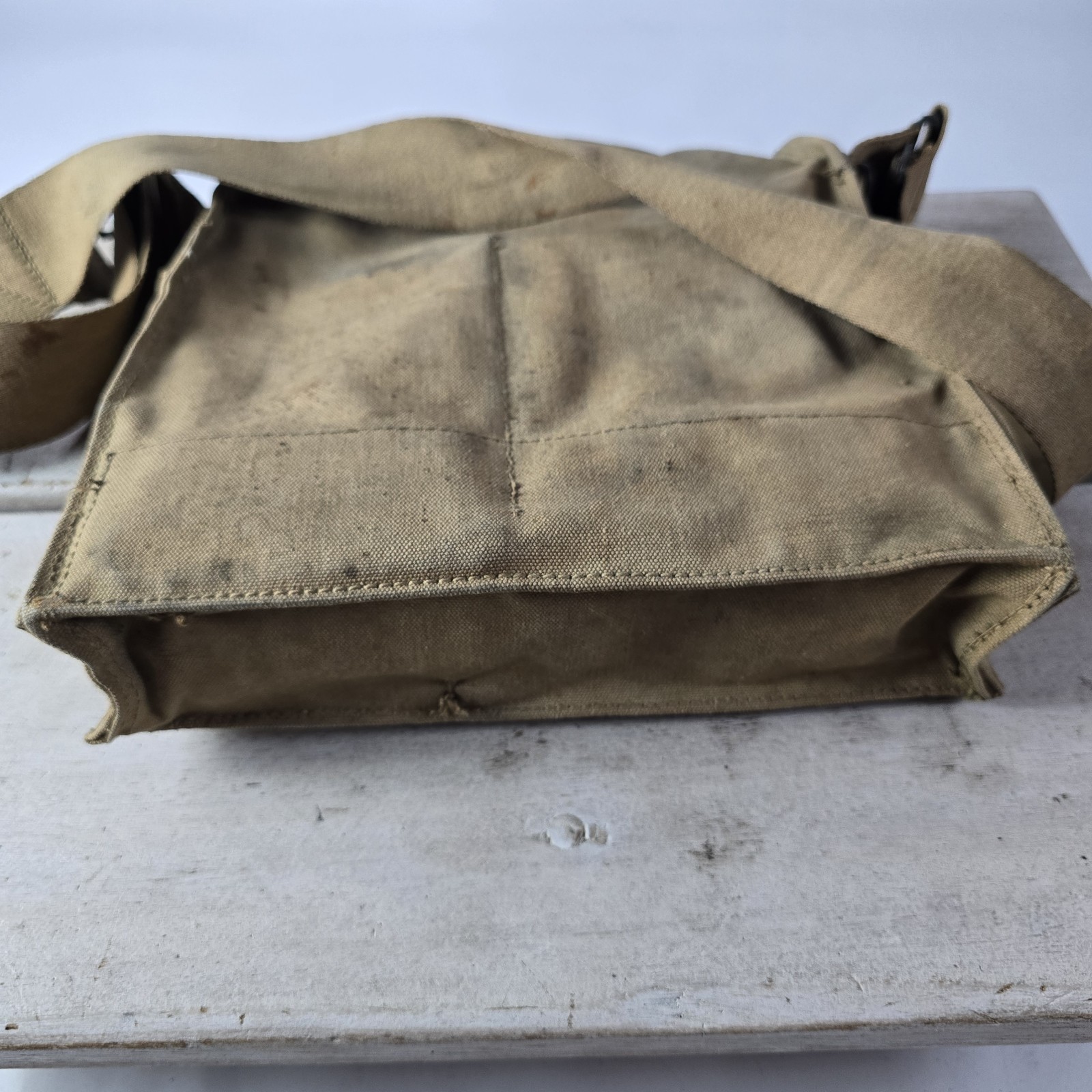 ORIGINAL WWI US ARMY M1917 SBR GAS MASK CARRY BAG-NAMED