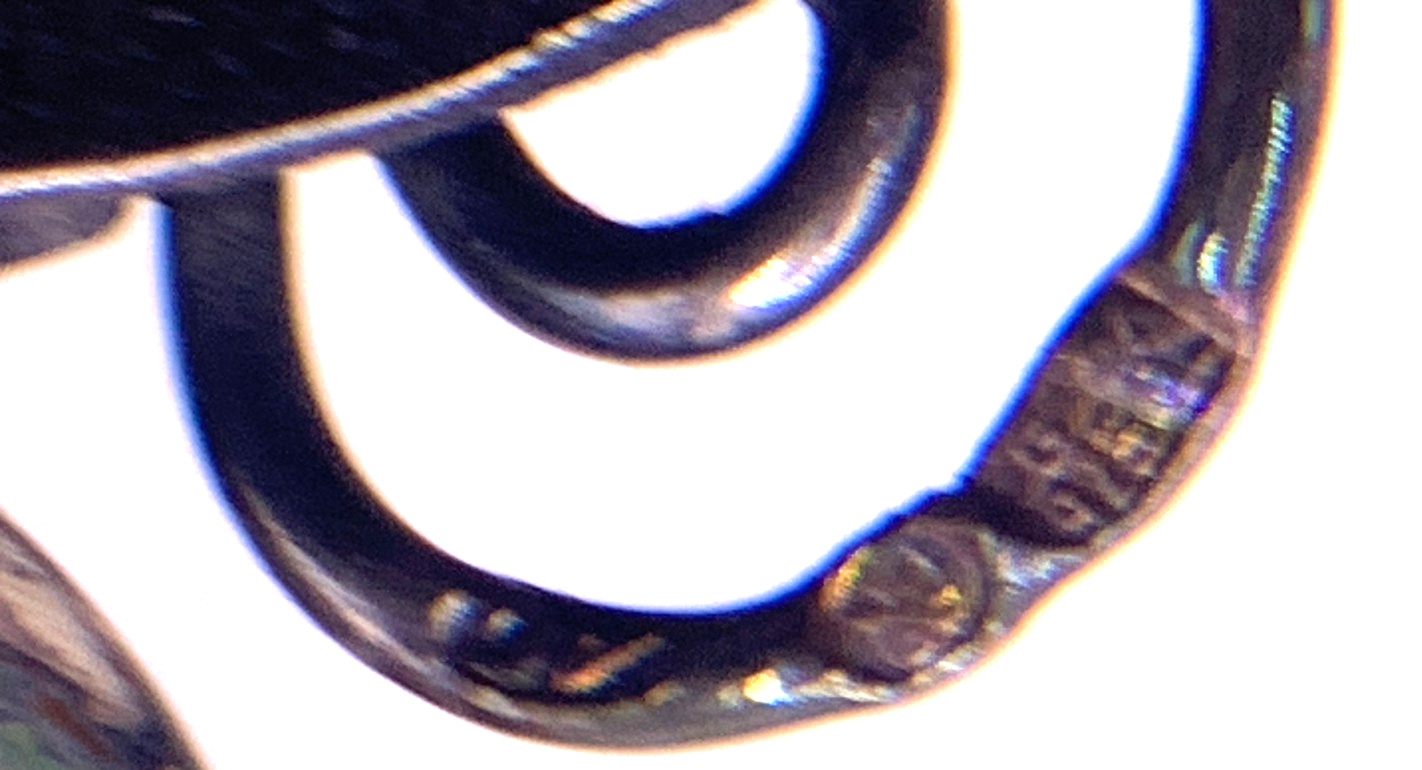 Rare Sterling Silver Candle stick Holder with Baltic Amber Cabochons 88g Poland