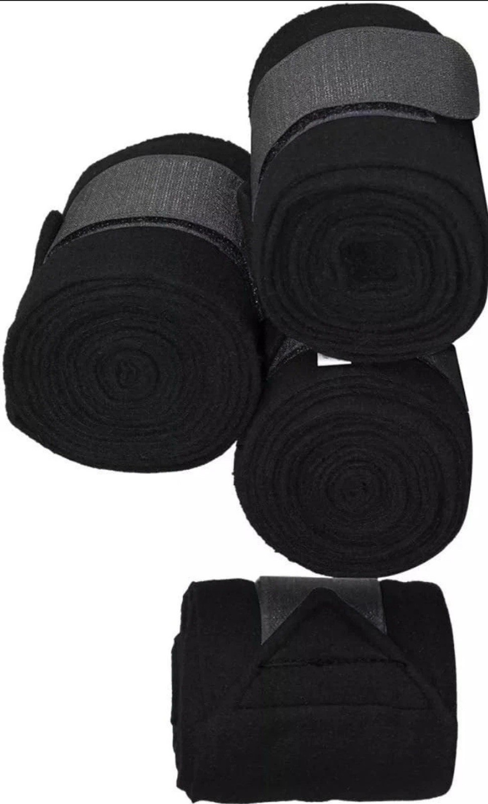 Full Size Horse Leg Wraps – Slip-Resistant & Stable Set of 4 fleece black NEW