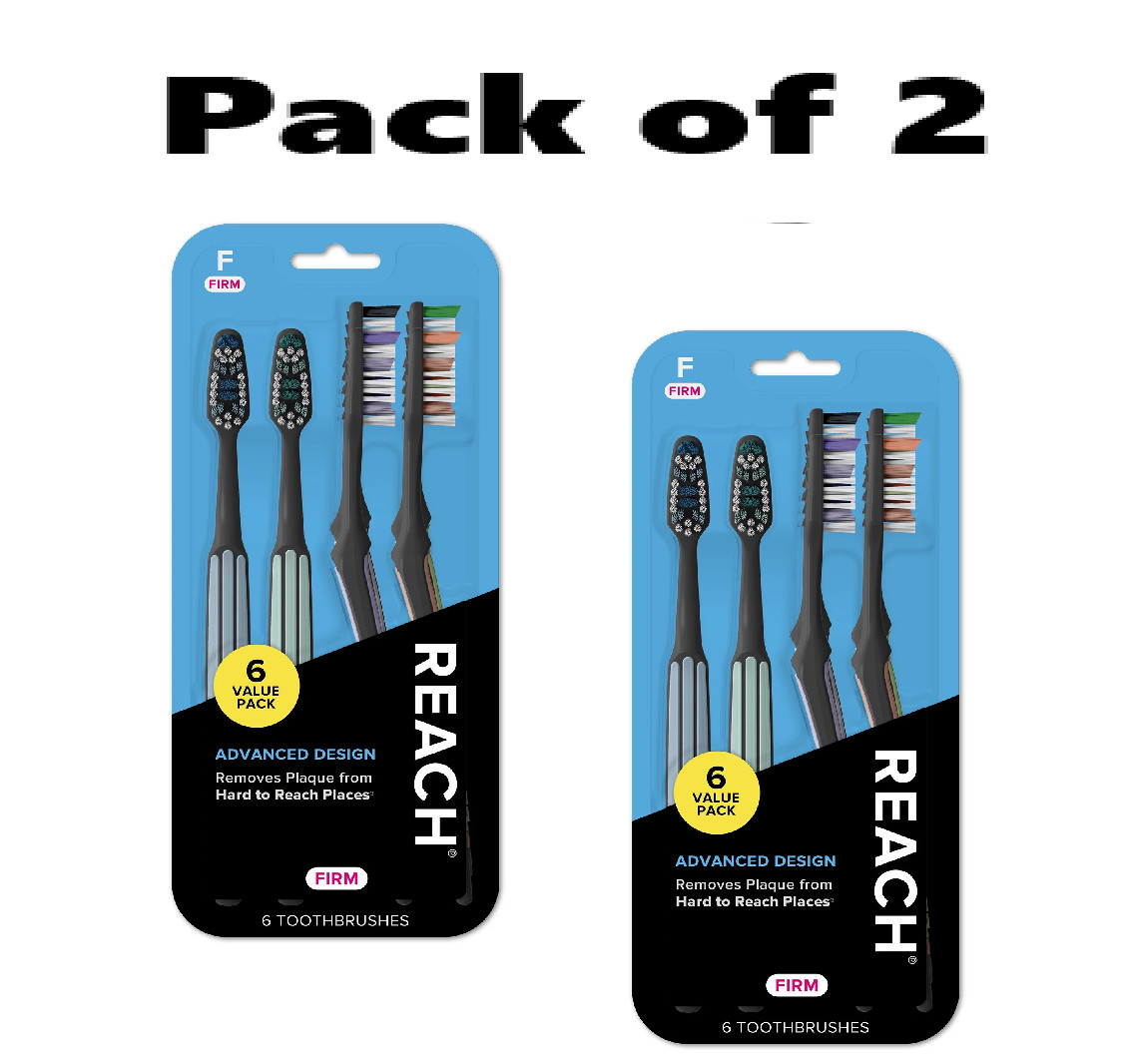 Reach Advanced Design Toothbrush, Firm Bristles, Ergonomic, 12 Count Value Pack