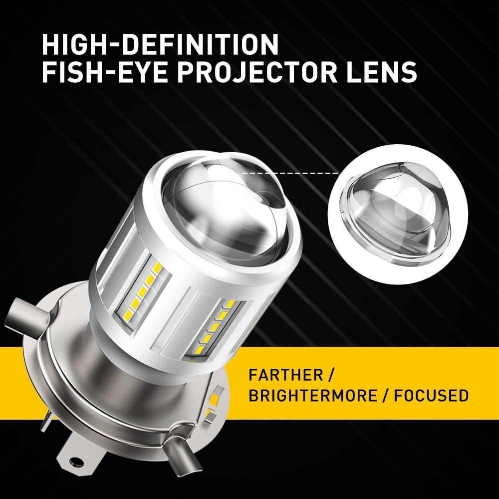 For Motorcycle H4 6500K Hi-Lo LED Beam Front Light Bulb Super Headlight Bright