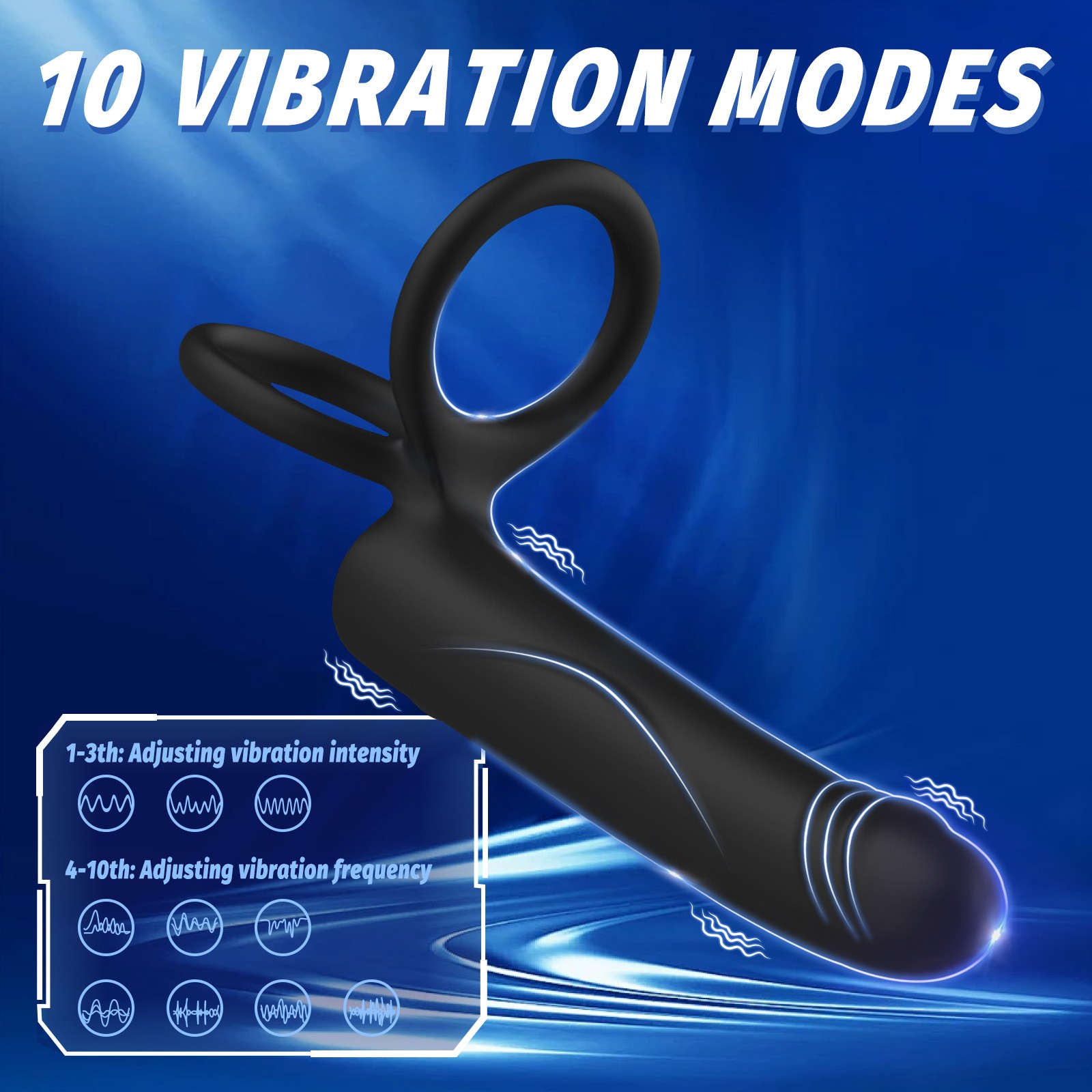 Men Penis Cock Ring Vibrator G spot Dildo Massager Sex Toys For Women Couple