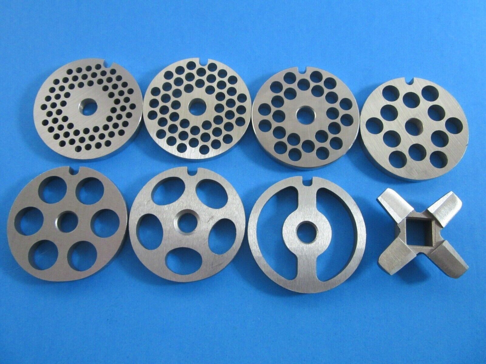 All 7 grind plates & knife for the Vintage Kitchenaid meat grinder