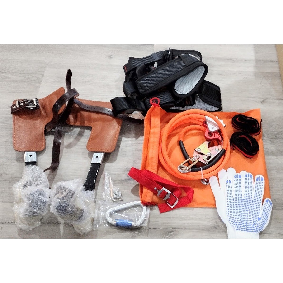 JATCSG Upgrade Cowhide Professional Tree Climbing Arborist Harness Safety Gear