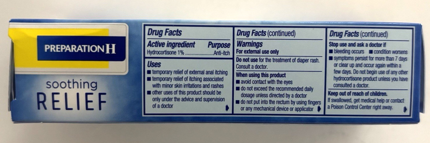 Preparation H Soothing Relief 1% Anti-Itch Cream, 0.9 oz Exp 12/2026