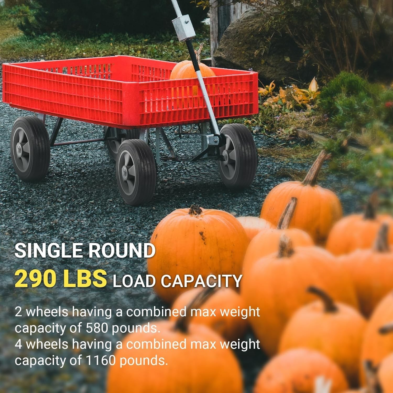 Easy-Install 8" x 2" Flat-Free Wheels for Dollies & Garden Carts - Set of 2