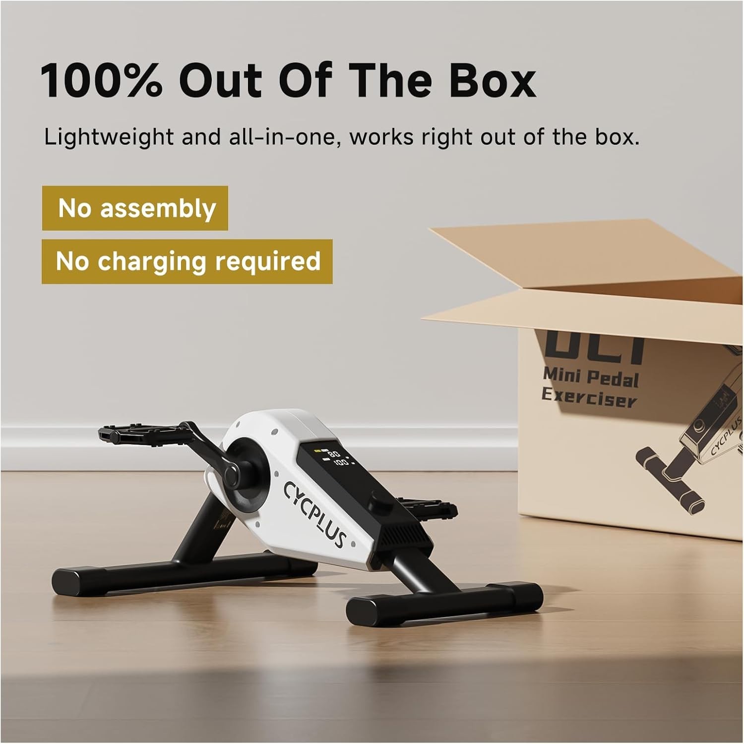 CYCPLUS mini exercise pedal exerciser | Self-Powered 160W | ERG Mode & App Sync,