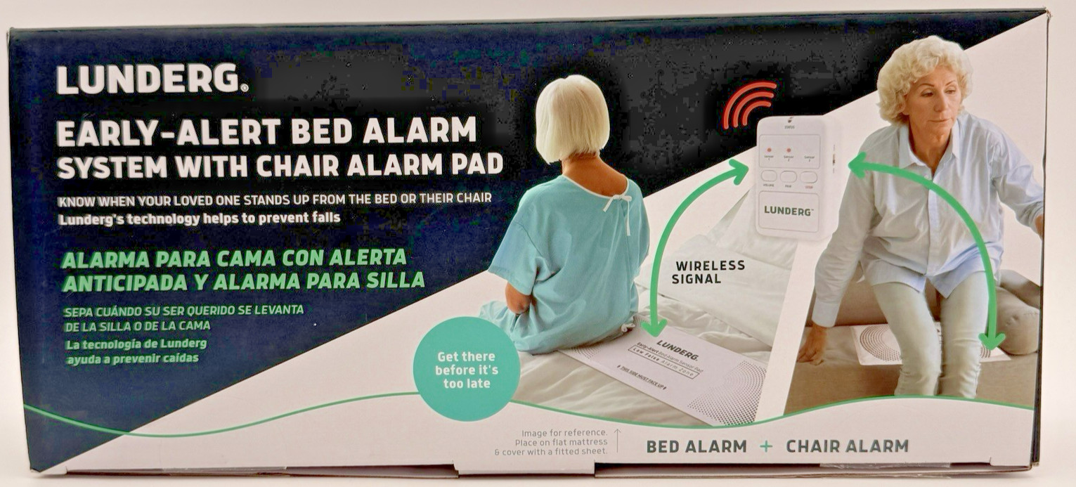 Lunderg Bed and Chair Alarm Pad System Wireless Early Alert Sensor Pad NEW!