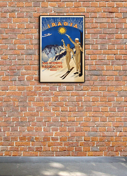 1920s Iradia - Radioactive Underwear Odd Vintage Style Skiing Poster - 24x36