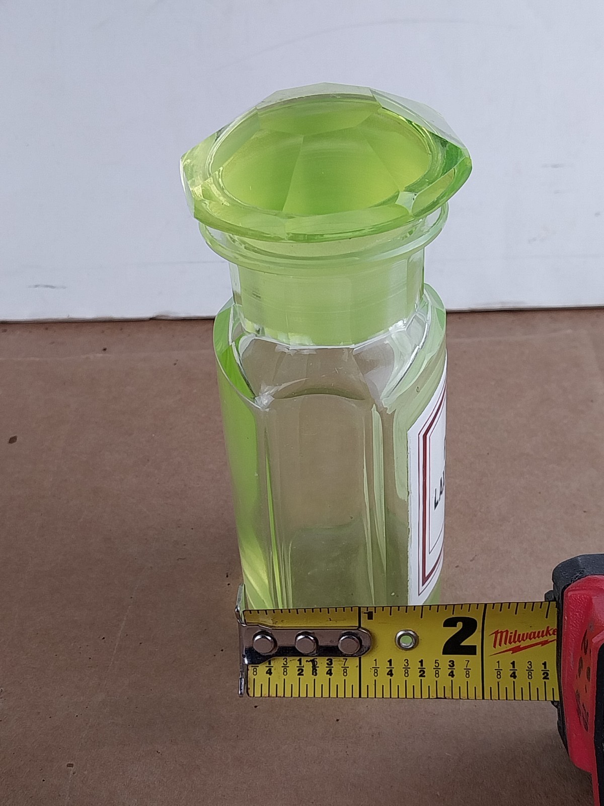 Antique Rare Uranium Glass Apothecary Chemist Pharmacy Medicine Bottle Vaseline
