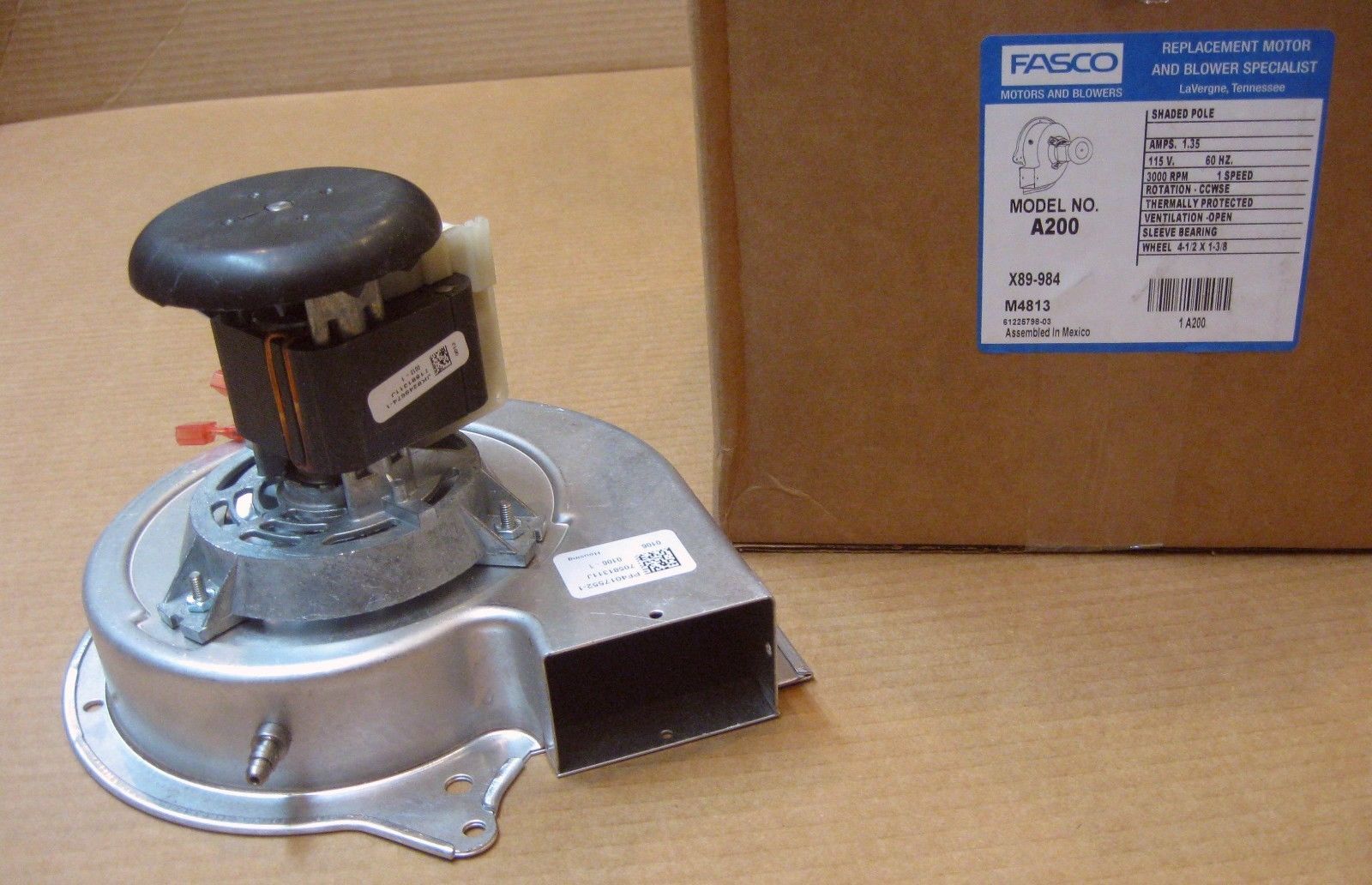 Fasco A200 Furnace Draft Inducer Motor fits Lennox 7002-2975 313L5501 24W95