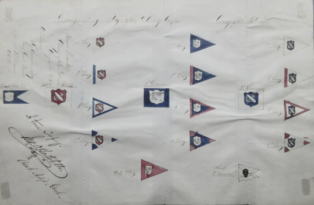 Designating Flag of the 9th Army Corps - Handcolored - August 1864