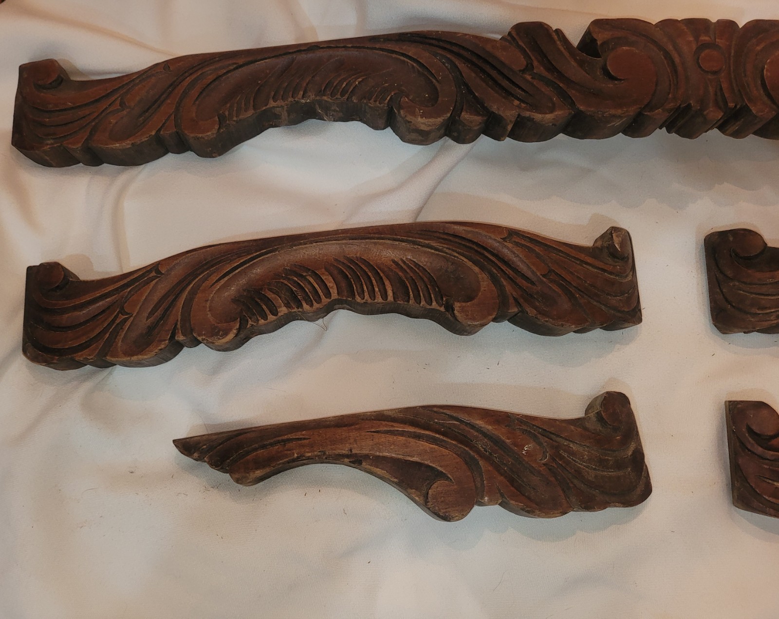 Antique 19th Century Hand Carved Architectural Scrollwork, Salvaged Sofa Apron