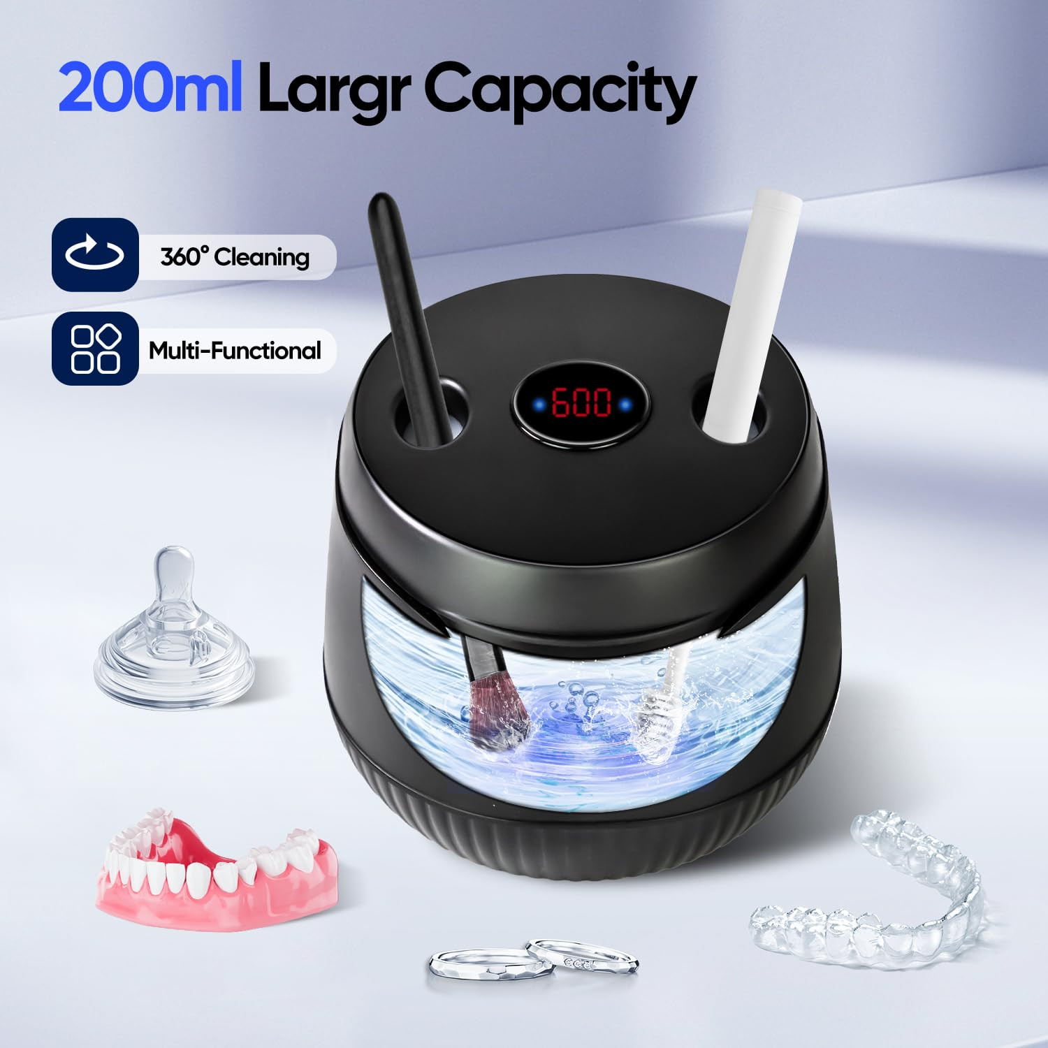 UV Ultrasonic Retainer Cleaner Machine Dental Guard Cleaser Pod for Invisalign