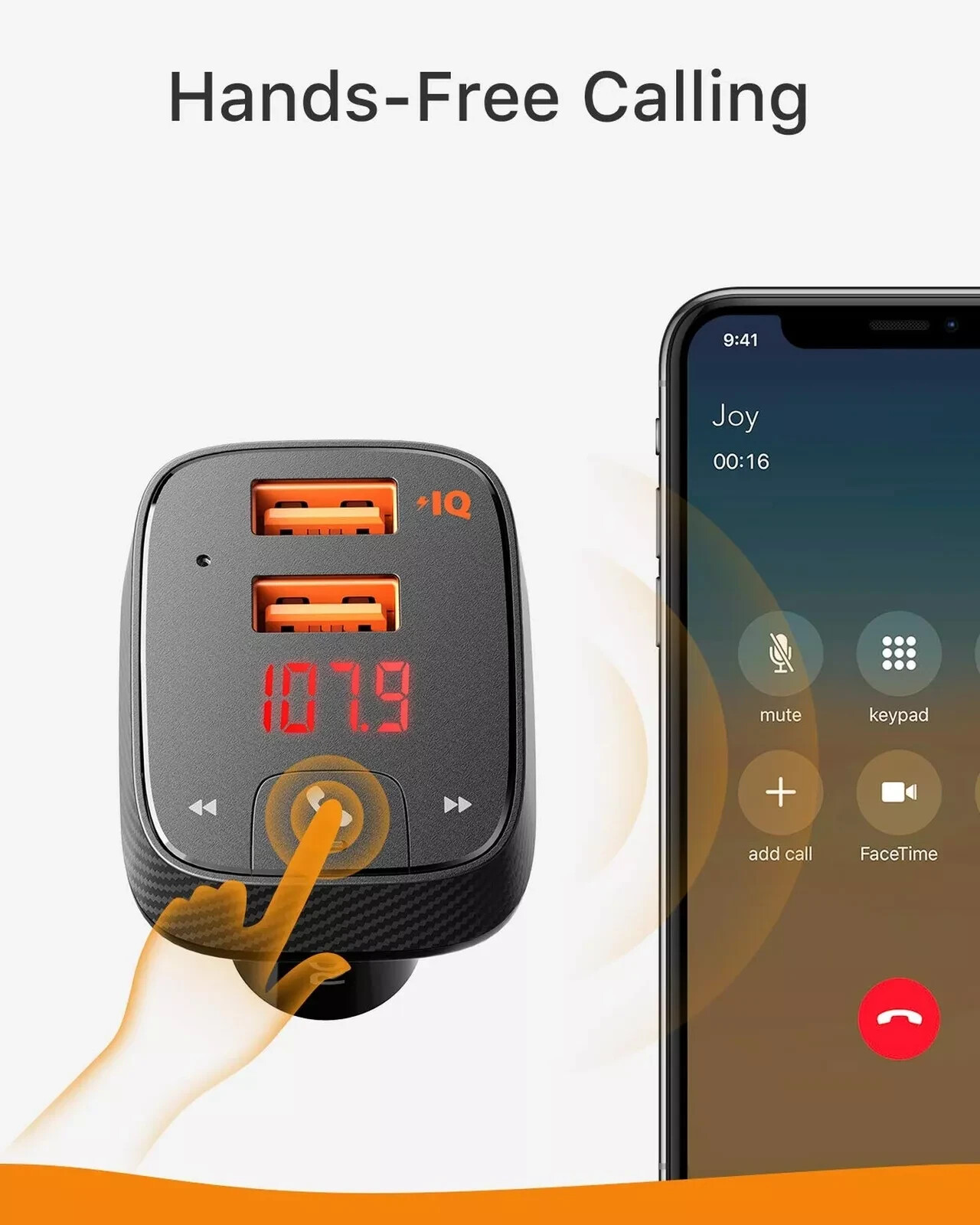 ROAV SmartCharge F2 Bluetooth FM Transmitter Wireless Audio Adapter Car SUV Auto