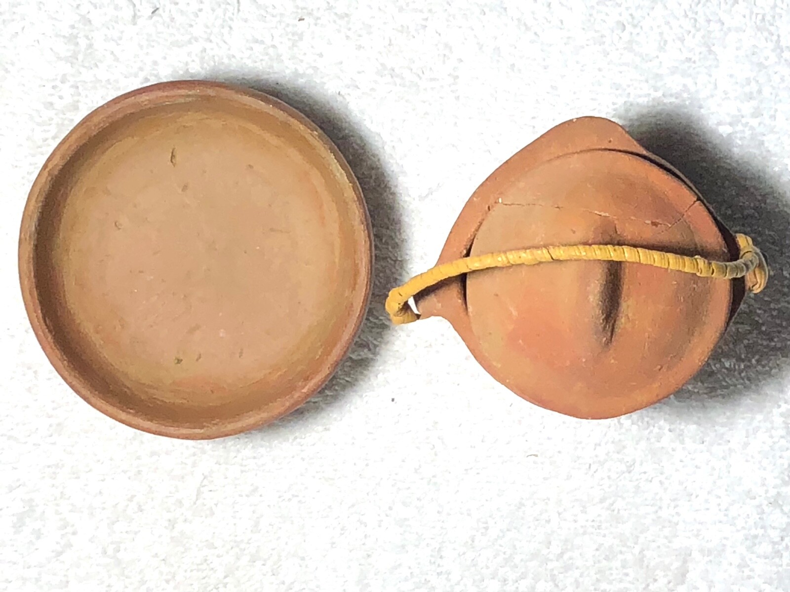 Negrito Novelty Pottery Indigenous Philippines Red Terra Cotta Bowl Pot Wicker H