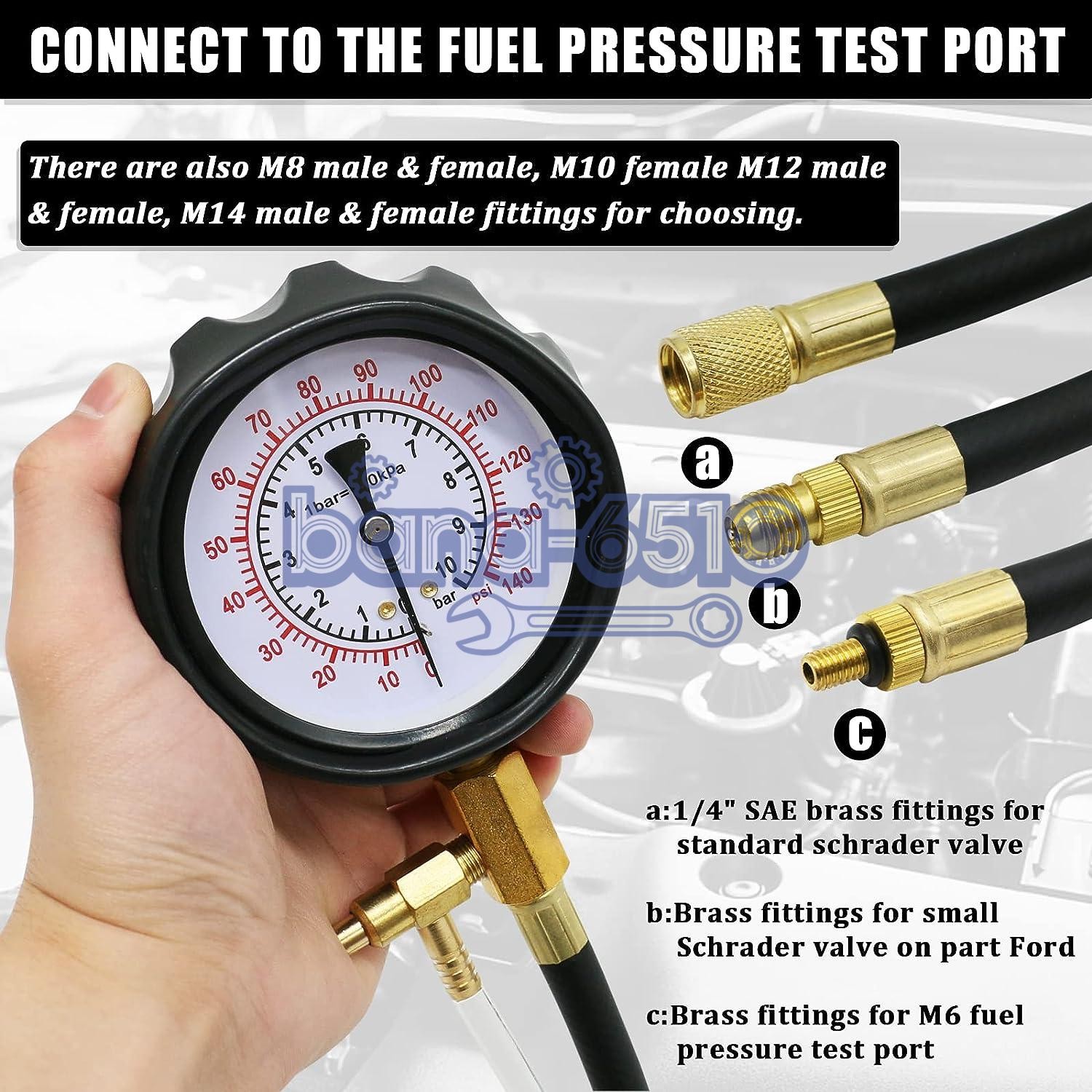 0-140PSI Fuel Injection Pump Pressure Tester Injector Pump Pressure Gauge Kit