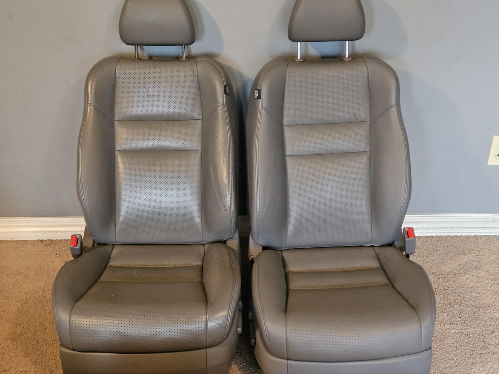 2004 2008 ACURA TSX OEM Gray Front LEATHER Seats Pair Left & Right w/ SRS