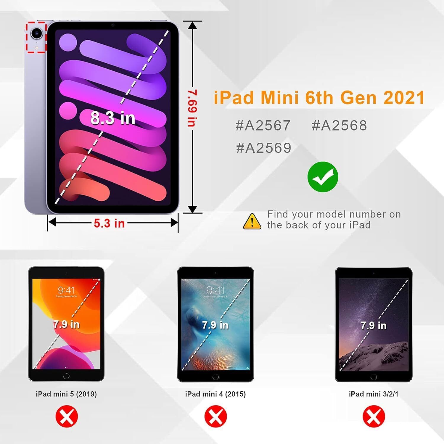 [2 Pack] Tempered Glass Screen Protector for iPad Mini 6th Generation (2021)