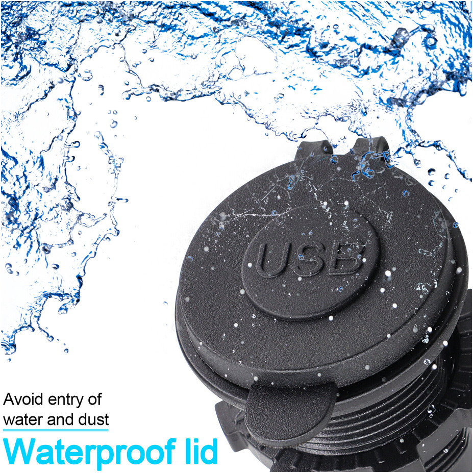 12V Car Cigarette Lighter Socket Dual QC 3.0 USB Port Charger Power Outlet LED