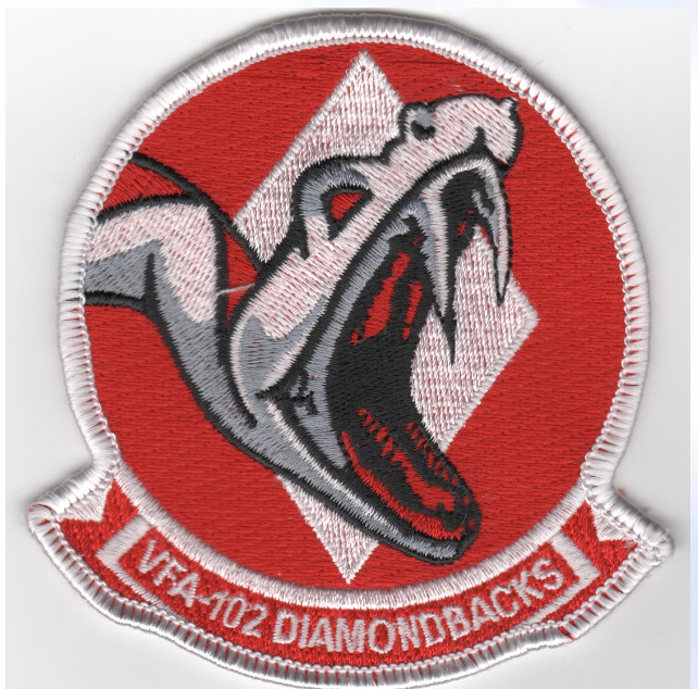 4" NAVY VFA-102 SQUADRON SNAKE HEAD EMBROIDERED PATCH