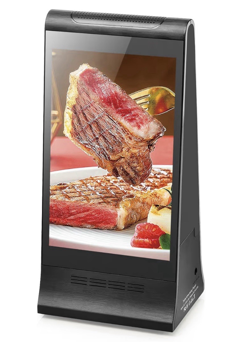 Dual Screen Stand Player Restaurant Table Advertising Digital Menu Display WiFi