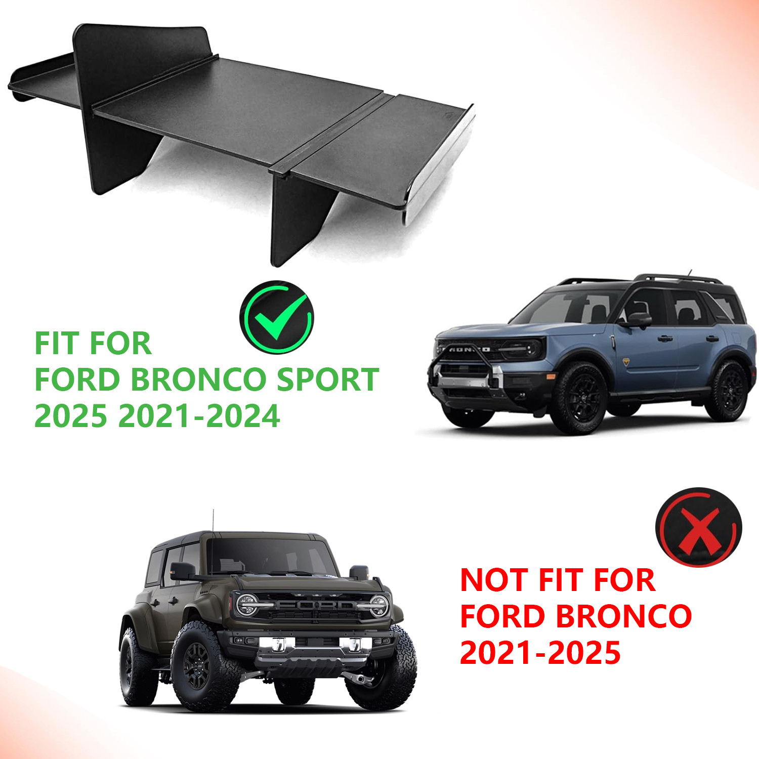 For 2021-2025 Bronco Sport Glove Box Insert Dividers Organizer Accessories