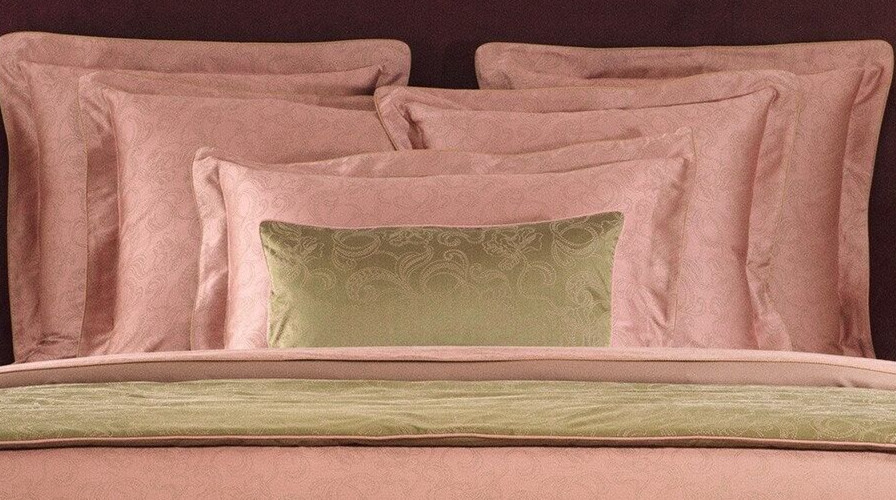 NWT Yves Delorme  Accent Throw Cushion Pillow Cover Tan Floral Swirls Embroidery