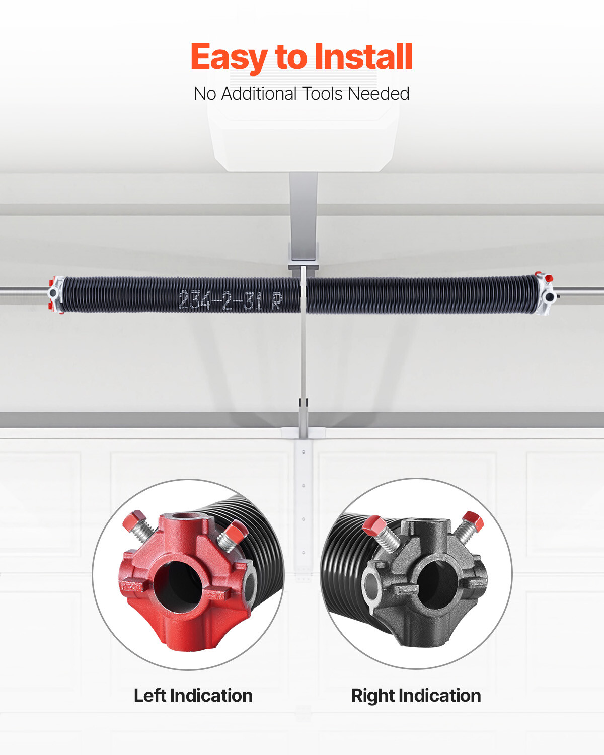 Garage Door Torsion Springs Pair of 0.234 x 2 x 31 inch with Winding Bars